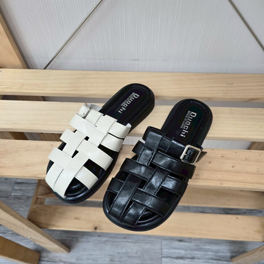 羅馬拖鞋 編織涼鞋 女拖鞋 涼拖鞋 穆勒鞋 寬帶拖鞋 百搭拖鞋 黑色拖鞋 白色拖鞋 厚底拖鞋 軟底拖鞋 G1196-細節圖6