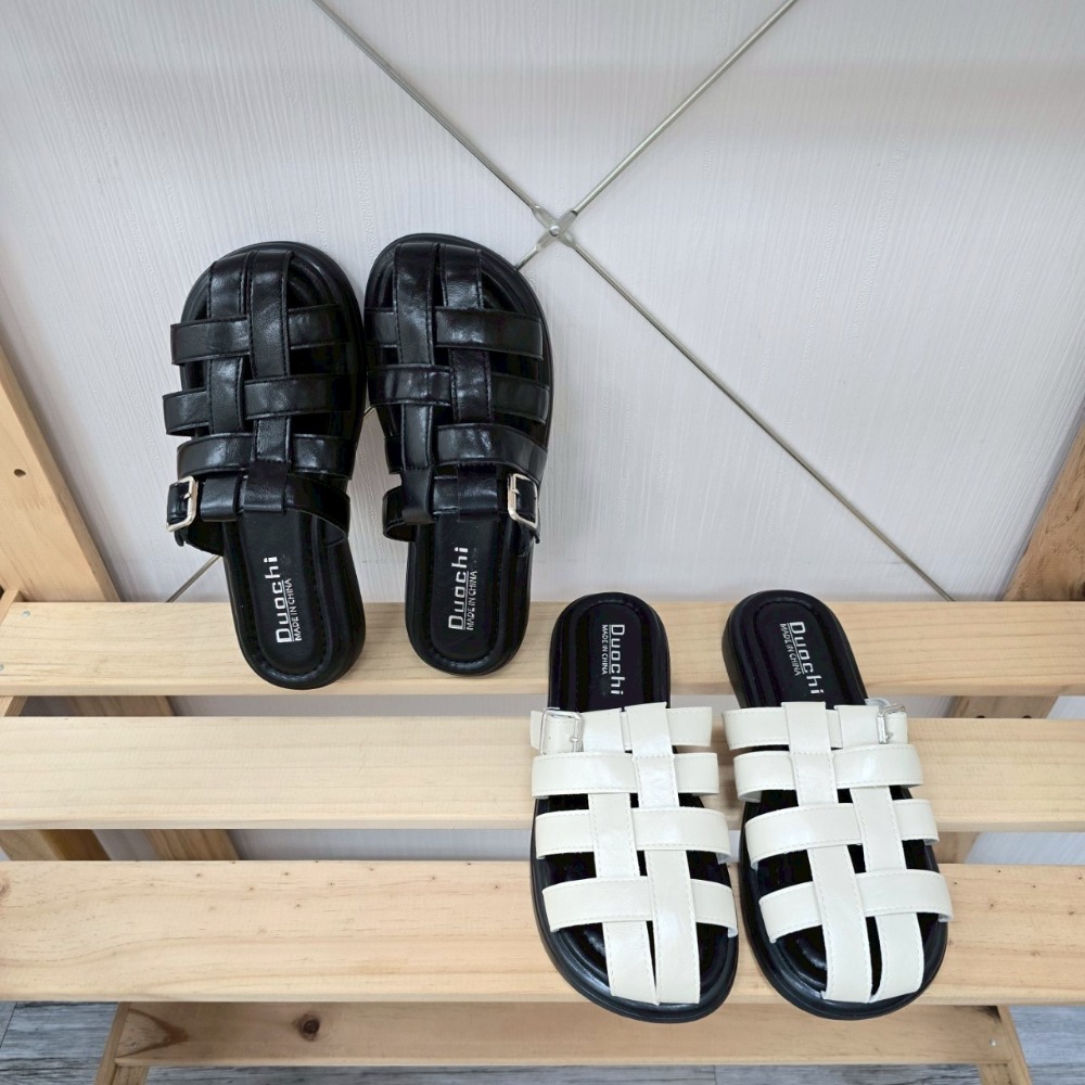 羅馬拖鞋 編織涼鞋 女拖鞋 涼拖鞋 穆勒鞋 寬帶拖鞋 百搭拖鞋 黑色拖鞋 白色拖鞋 厚底拖鞋 軟底拖鞋 G1196-細節圖7