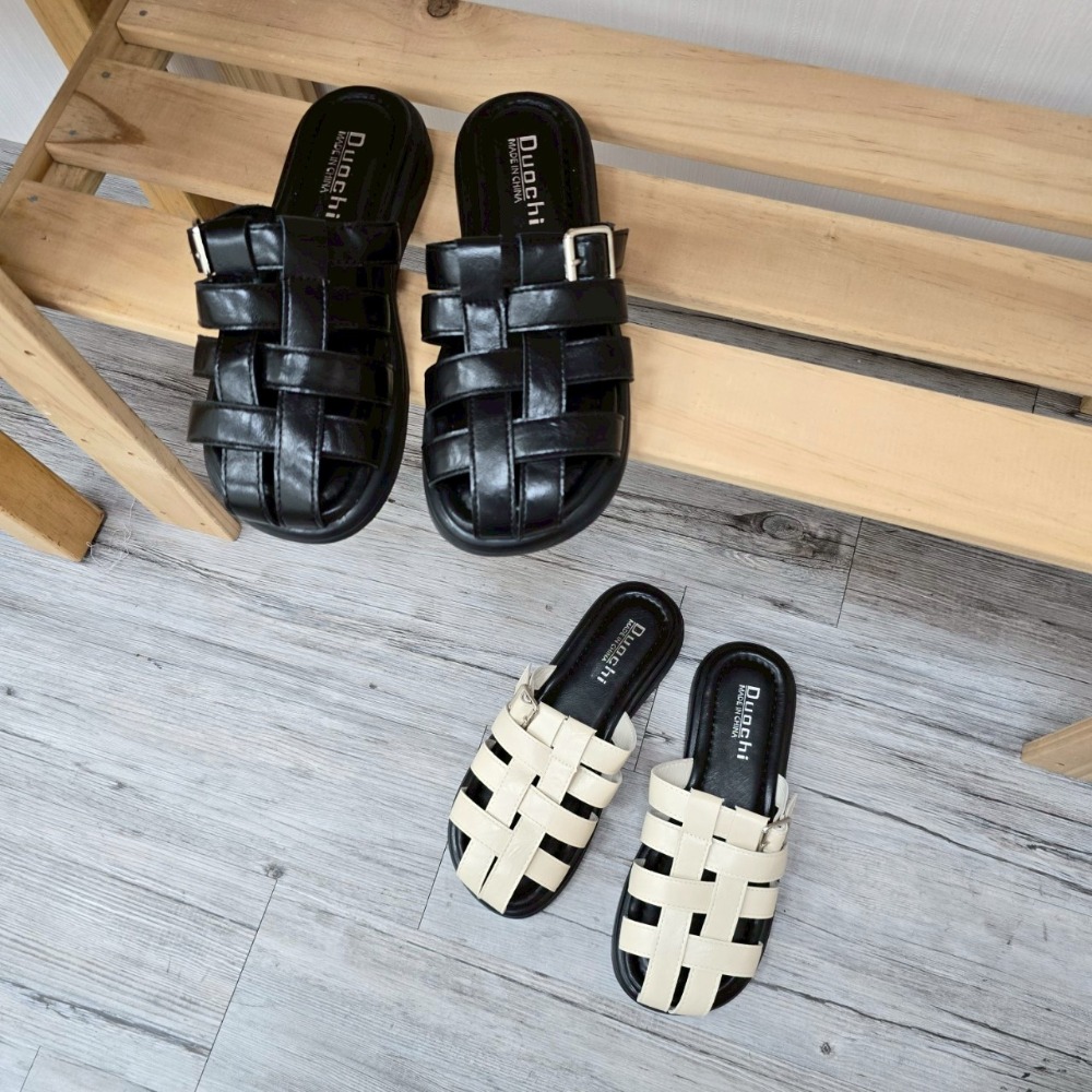 羅馬拖鞋 編織涼鞋 女拖鞋 涼拖鞋 穆勒鞋 寬帶拖鞋 百搭拖鞋 黑色拖鞋 白色拖鞋 厚底拖鞋 軟底拖鞋 G1196-細節圖8