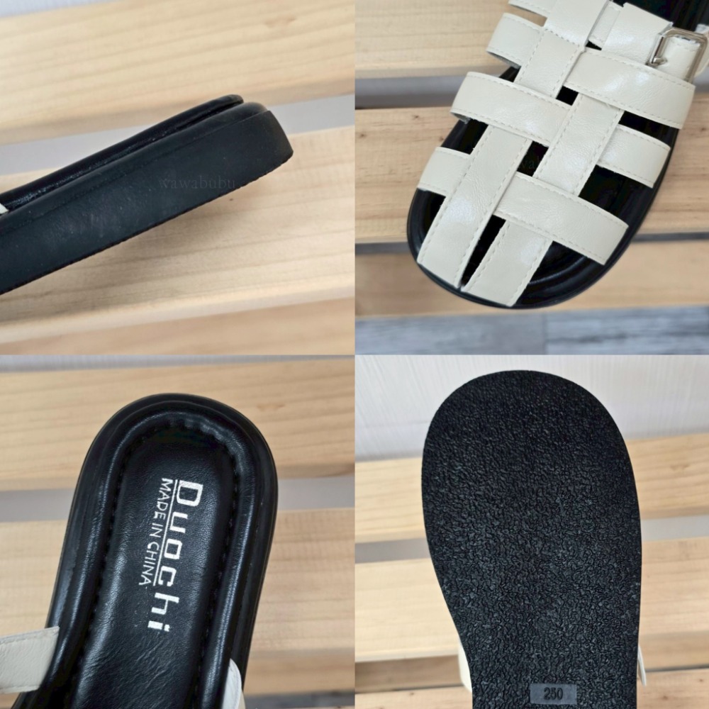 羅馬拖鞋 編織涼鞋 女拖鞋 涼拖鞋 穆勒鞋 寬帶拖鞋 百搭拖鞋 黑色拖鞋 白色拖鞋 厚底拖鞋 軟底拖鞋 G1196-細節圖9