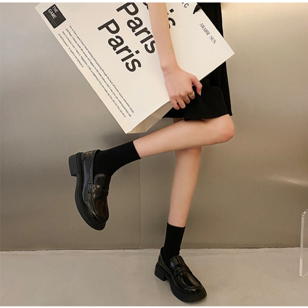 大尺碼42♥️厚底樂福鞋 女樂福鞋 小皮鞋 女皮鞋 黑色皮鞋 咖啡色皮鞋 學生皮鞋 通勤鞋 上班鞋 百搭鞋 D666-細節圖4