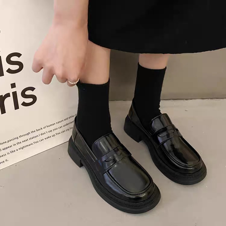 大尺碼42♥️厚底樂福鞋 女樂福鞋 小皮鞋 女皮鞋 黑色皮鞋 咖啡色皮鞋 學生皮鞋 通勤鞋 上班鞋 百搭鞋 D666-細節圖5