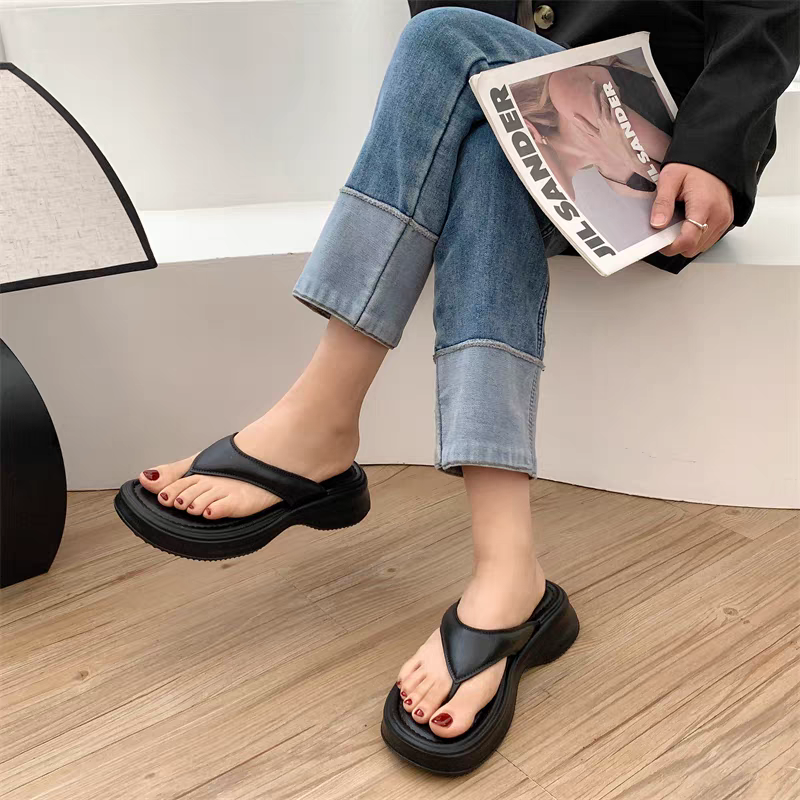 防水拖鞋 一體成型拖鞋 女拖鞋 厚底拖鞋 夾腳拖鞋 涼拖鞋 黑色拖鞋 銀色拖鞋 百搭拖鞋 止滑拖鞋 雨天拖鞋 QQ26-細節圖4