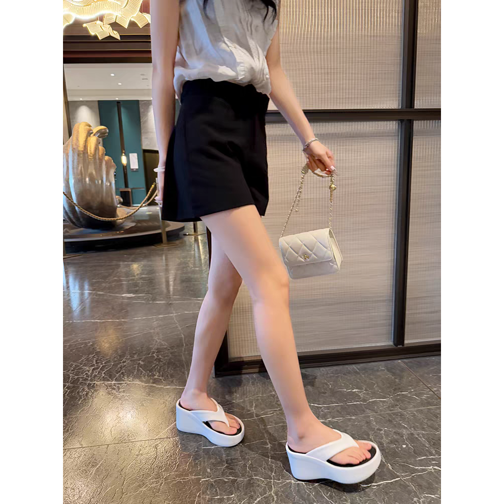 防水拖鞋 厚底拖鞋 夾腳拖鞋 女拖鞋 涼拖鞋 一體成型拖鞋 增高拖鞋 顯瘦拖鞋 黑色拖鞋 白色拖鞋 沙灘拖鞋-細節圖6