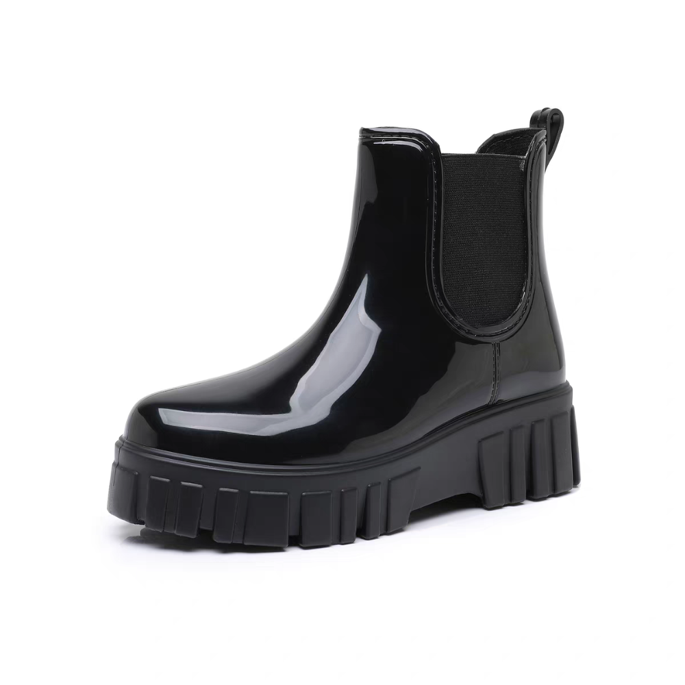 防水雨靴 厚底雨鞋 切爾西靴 女雨鞋 短靴 雨靴 防滑雨靴 一體成型雨鞋 光面靴 黑色雨靴 奶茶色靴 女短靴 AC999-規格圖10