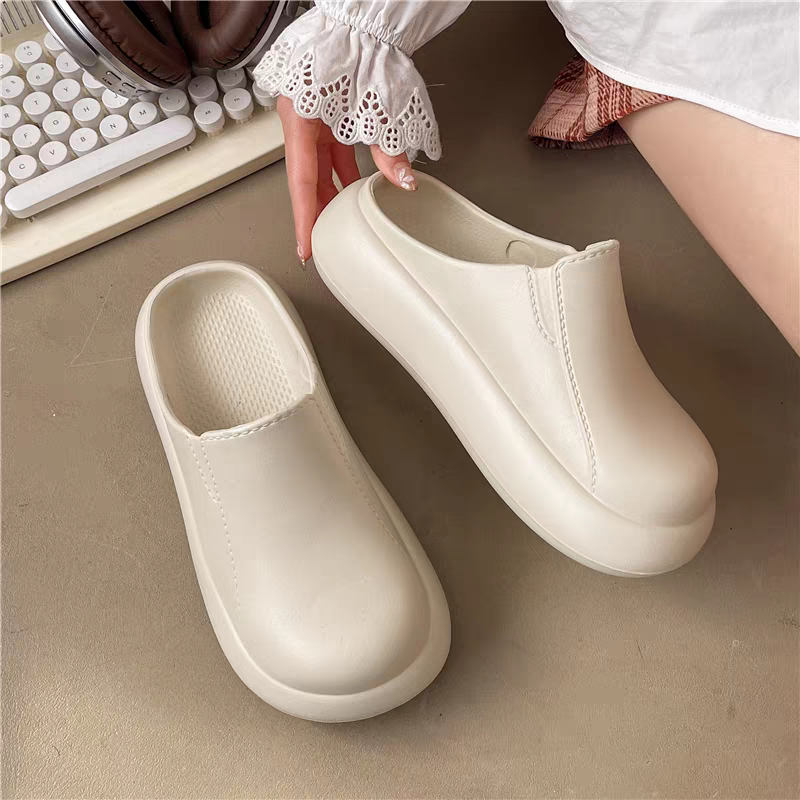 厚底拖鞋 懶人鞋款 一體成型 防水拖鞋 居家拖鞋 外出拖鞋 穿搭休閒鞋 女生厚底鞋 防滑拖鞋 輕便拖鞋 QQ195-規格圖8