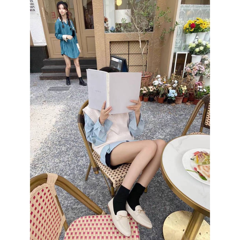 大尺43 碼樂福鞋 金屬飾扣百搭質感 商務休閒兩用 柔軟鞋墊舒適好走 穩固防滑鞋底 修飾腳型 日常通勤必備 G1206-細節圖4