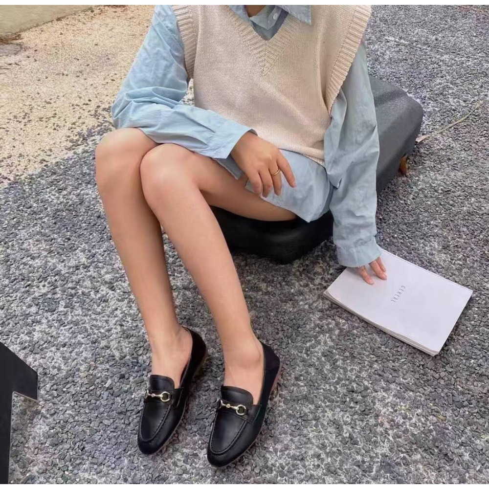 大尺43 碼樂福鞋 金屬飾扣百搭質感 商務休閒兩用 柔軟鞋墊舒適好走 穩固防滑鞋底 修飾腳型 日常通勤必備 G1206-細節圖7