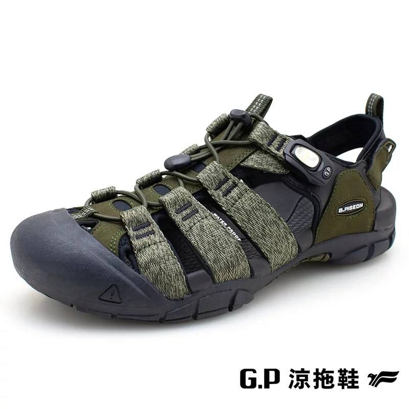 G.P 涼拖鞋 戶外運動涼鞋 防滑耐磨厚底 涼感透氣 舒適包頭設計 輕量穩定 登山涉水好穿 戶外旅遊必備 G2393M-規格圖10