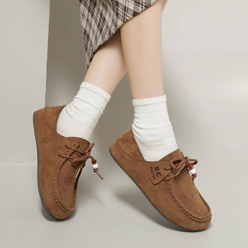 大尺碼44 後跟可踩 增高厚鞋墊 兩穿可後踩 磨砂絨軟底休閒鞋 樂福鞋 袋鼠鞋 懶人鞋 半拖鞋 美拉德 BK62-細節圖6