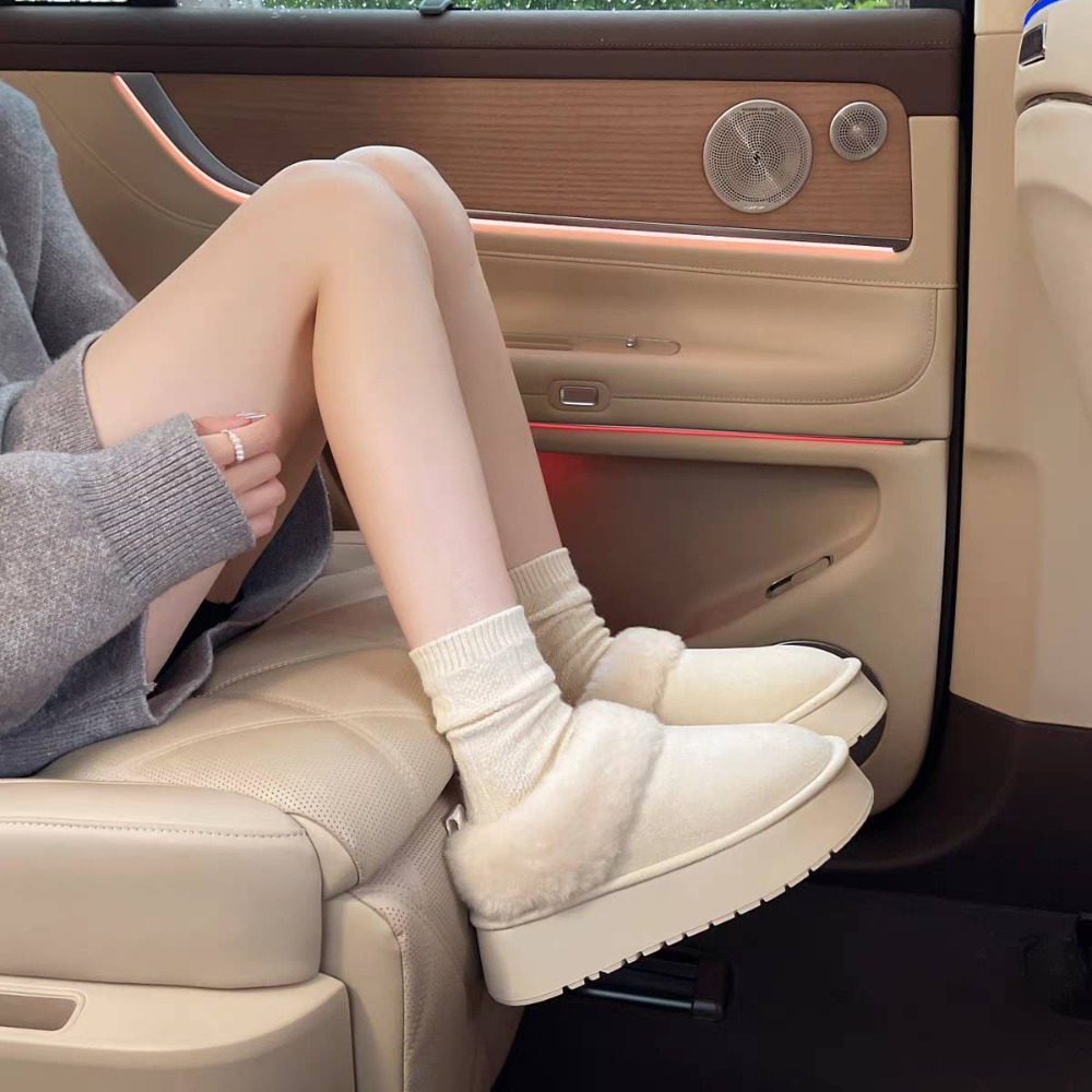 東大門同款♥️可愛保暖雪靴 毛毛雪靴 平底雪靴 雪靴 雪地靴 休閒短靴 靴子 短筒 低筒 保暖靴 內鋪毛 5506-細節圖5