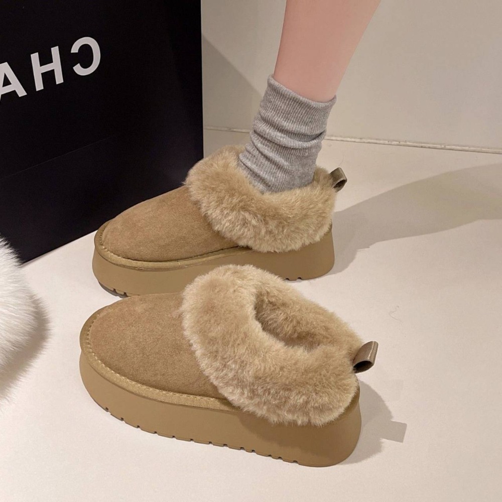 東大門同款♥️可愛保暖雪靴 毛毛雪靴 平底雪靴 雪靴 雪地靴 休閒短靴 靴子 短筒 低筒 保暖靴 內鋪毛 5506-細節圖7