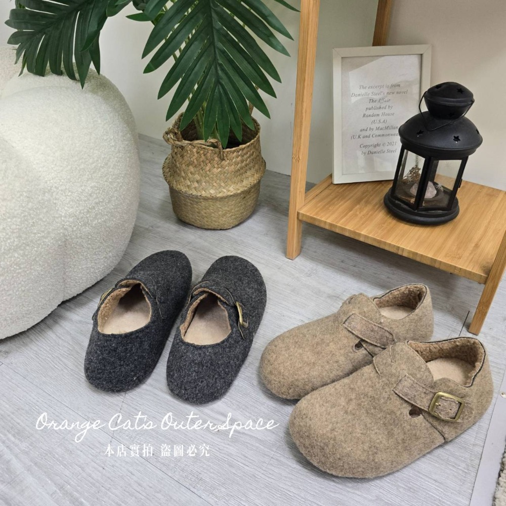 毛呢扣環保暖懶人鞋 女款包頭拖鞋 室內外兩穿 厚底防滑 刷毛內裡 不磨腳 秋冬必備 穿搭百搭 蝦皮熱銷推薦款-細節圖8