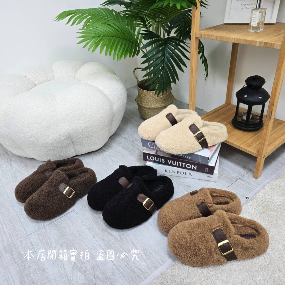 麂皮保暖🔥鋪毛勃肯拖鞋【台灣現貨】毛毛拖 厚底毛毛 雪靴 保暖 刷毛 懶人鞋 半拖 毛毛拖鞋 勃肯鞋 毛鞋 TK913-細節圖11