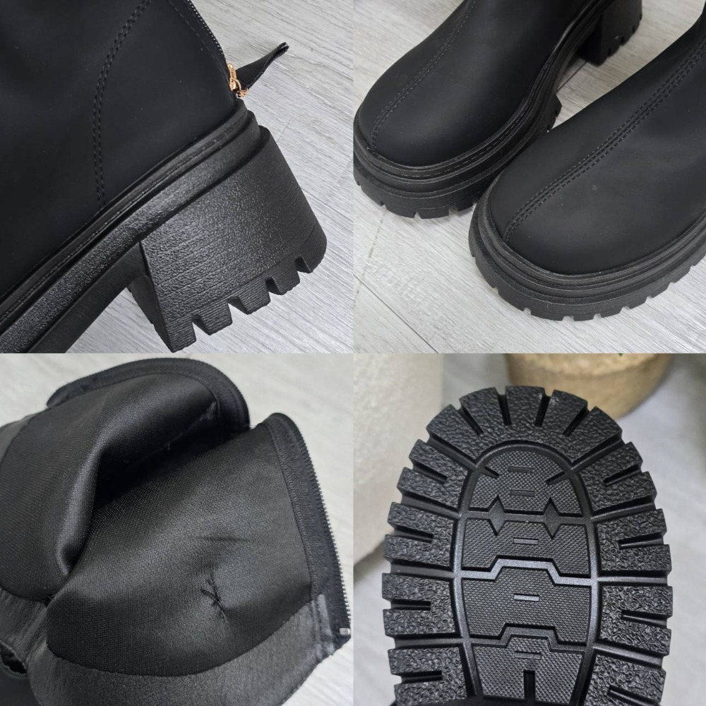 大尺碼43❤️顯瘦厚底靴『台灣現貨台灣出貨』皮帶釦 馬丁靴 復古風 英倫風 騎士靴 瘦瘦靴 短靴 厚底增高 77820-細節圖9