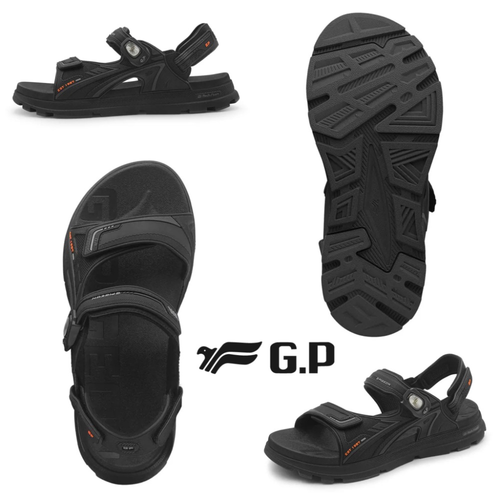 男運動涼鞋 男涼鞋 運動涼鞋 G.P涼鞋 GP涼鞋 戶外涼鞋 機能涼鞋 魔鬼氈涼鞋 防滑涼鞋 厚底涼鞋 G6392M-細節圖3