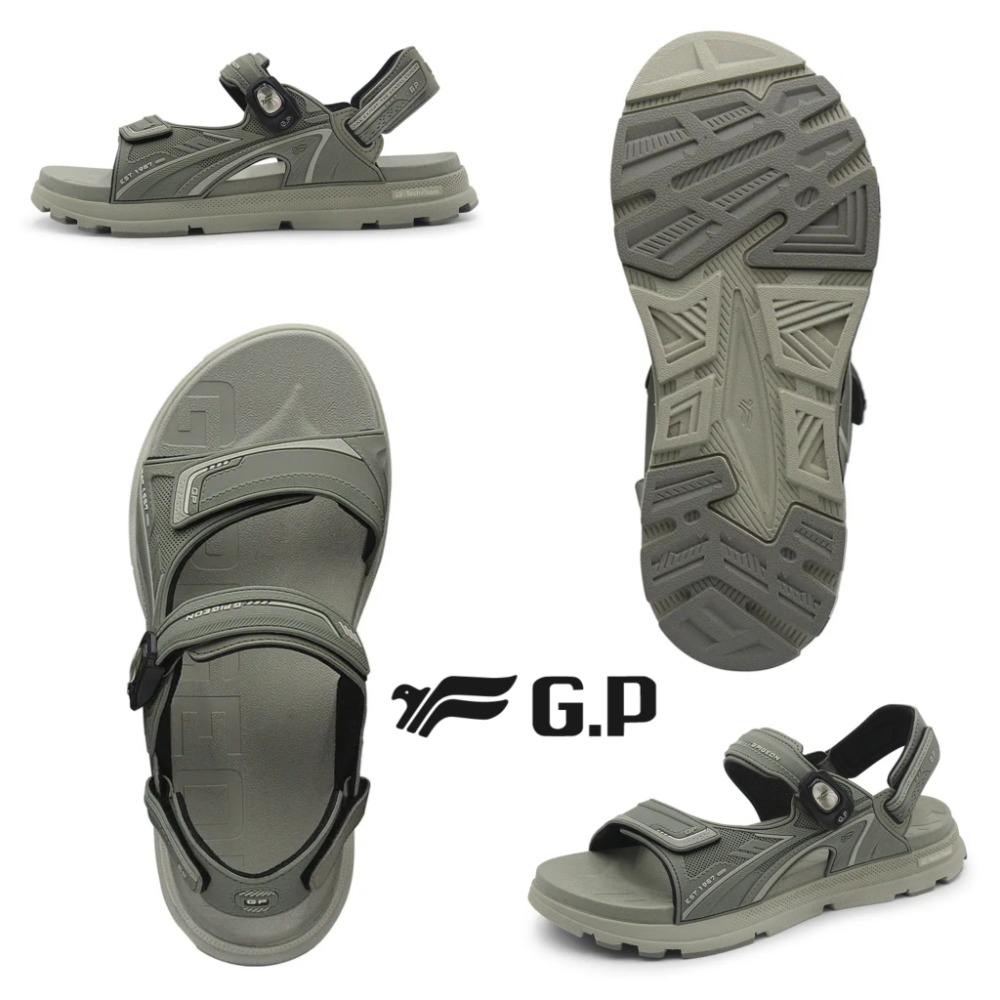 男運動涼鞋 男涼鞋 運動涼鞋 G.P涼鞋 GP涼鞋 戶外涼鞋 機能涼鞋 魔鬼氈涼鞋 防滑涼鞋 厚底涼鞋 G6392M-細節圖5