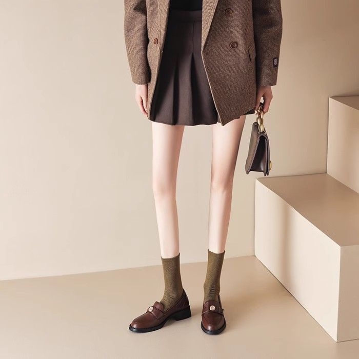 復古英倫風粗跟樂福鞋 山茶花 瑪莉珍鞋 小皮鞋 低跟娃娃鞋 芭蕾鞋 尖頭鞋 防潑水 瑪莉珍鞋 黑色 牛津鞋 G5033-細節圖7