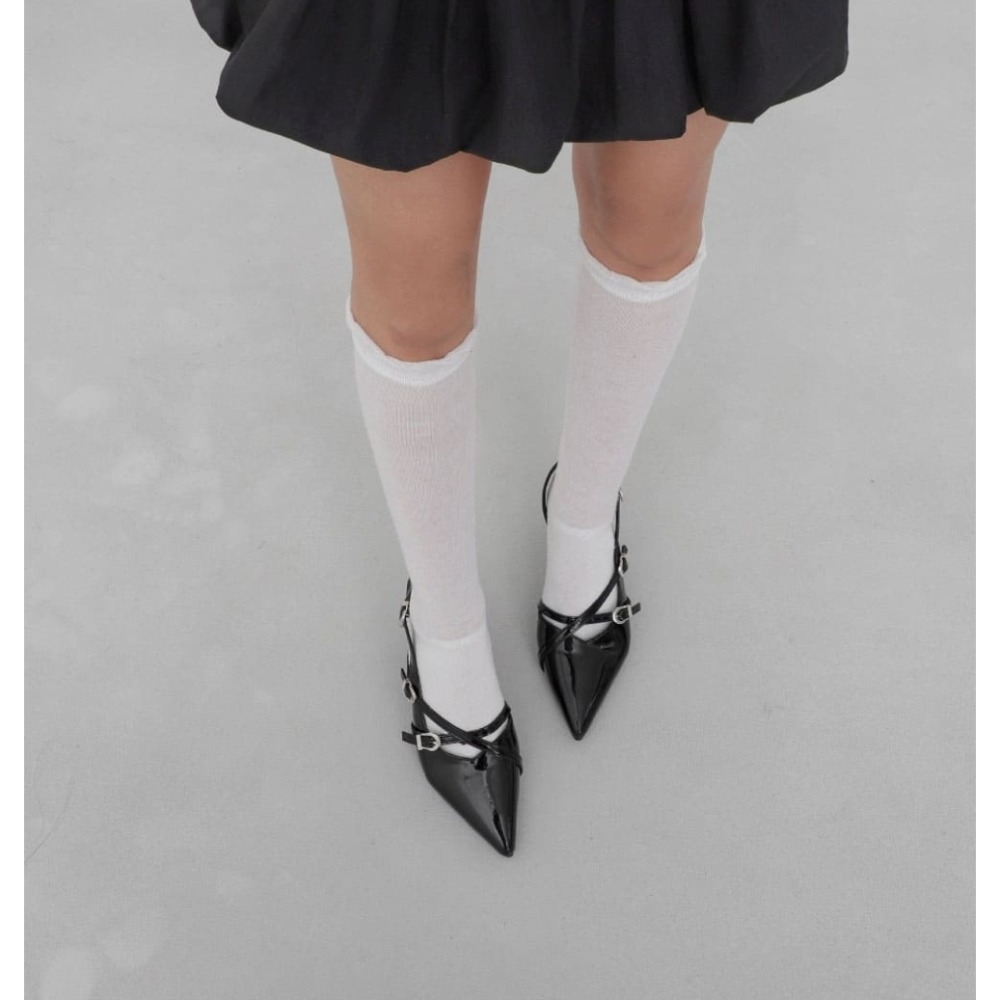 韓國同款 尖頭高跟 瑪莉珍後帶涼鞋 尖頭包後涼鞋 尖頭跟鞋 低跟鞋 尖頭鞋 高跟涼鞋 涼鞋 瑪莉珍鞋 H855-細節圖5