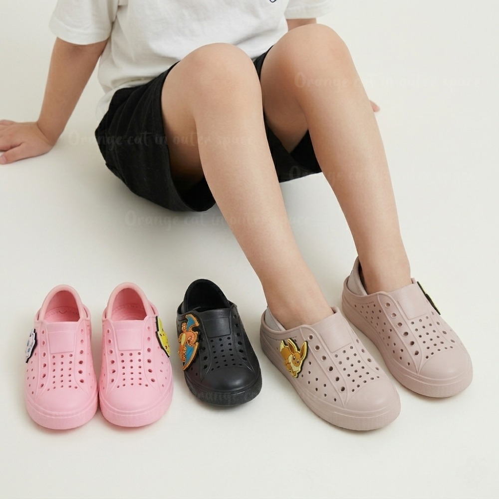 正版寶可夢兒童洞洞鞋 皮卡丘胖丁伊布 噴火龍 防水防滑 兒童涼拖鞋 輕量洞洞鞋 兩穿懶人鞋 幼兒園男童女童 台灣現貨-細節圖5