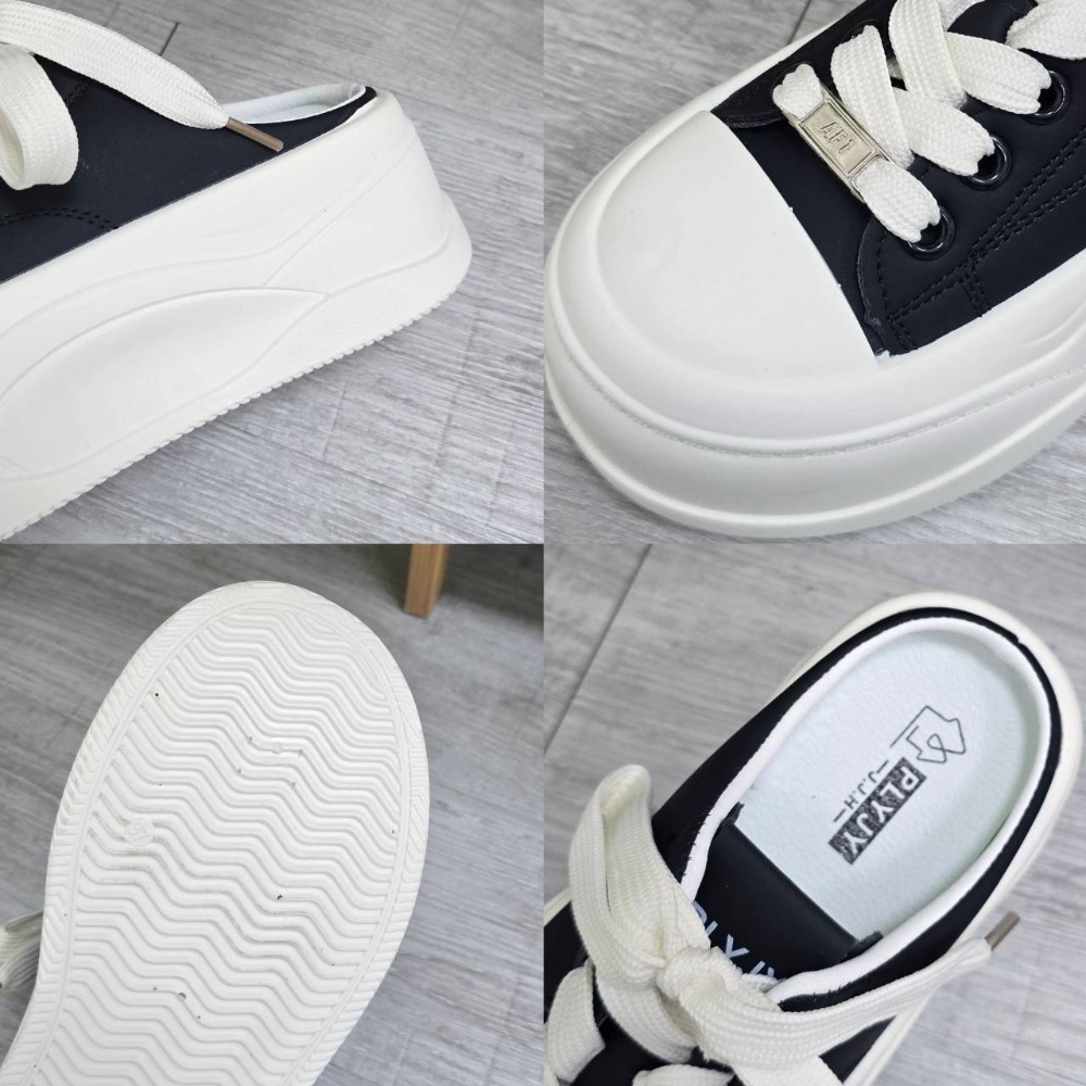 ​厚底半拖鞋 女 增高 帆布鞋 懶人鞋 穆勒鞋 2026 韓國 顯瘦 餅乾鞋 百搭 外穿 拖鞋 小白鞋 2616-1-細節圖10