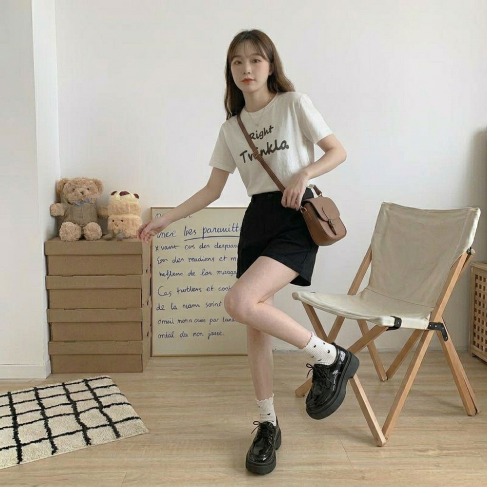 ​厚底小皮鞋 女 英倫風 繫帶 增高 顯瘦 鬆糕鞋 黑色 圓頭 瑪莉珍鞋 JK 制服鞋 韓版 H8854 H9123-細節圖6