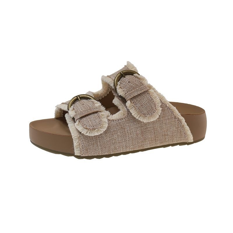 ​厚底涼拖鞋 女鞋 夾腳拖 抽鬚 丹寧 帆布 一字拖 懶人鞋 鬆糕鞋 增高 顯瘦 沙灘鞋 韓系 百搭 氣質 H8441-規格圖11