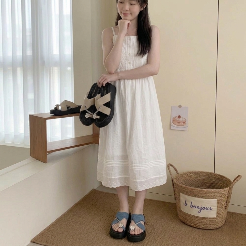 水鑽套趾厚底拖鞋 平底涼拖鞋 夾腳拖 夾趾拖鞋 舒適 拖鞋 輕便拖 增高 鬆糕 H4146-細節圖6