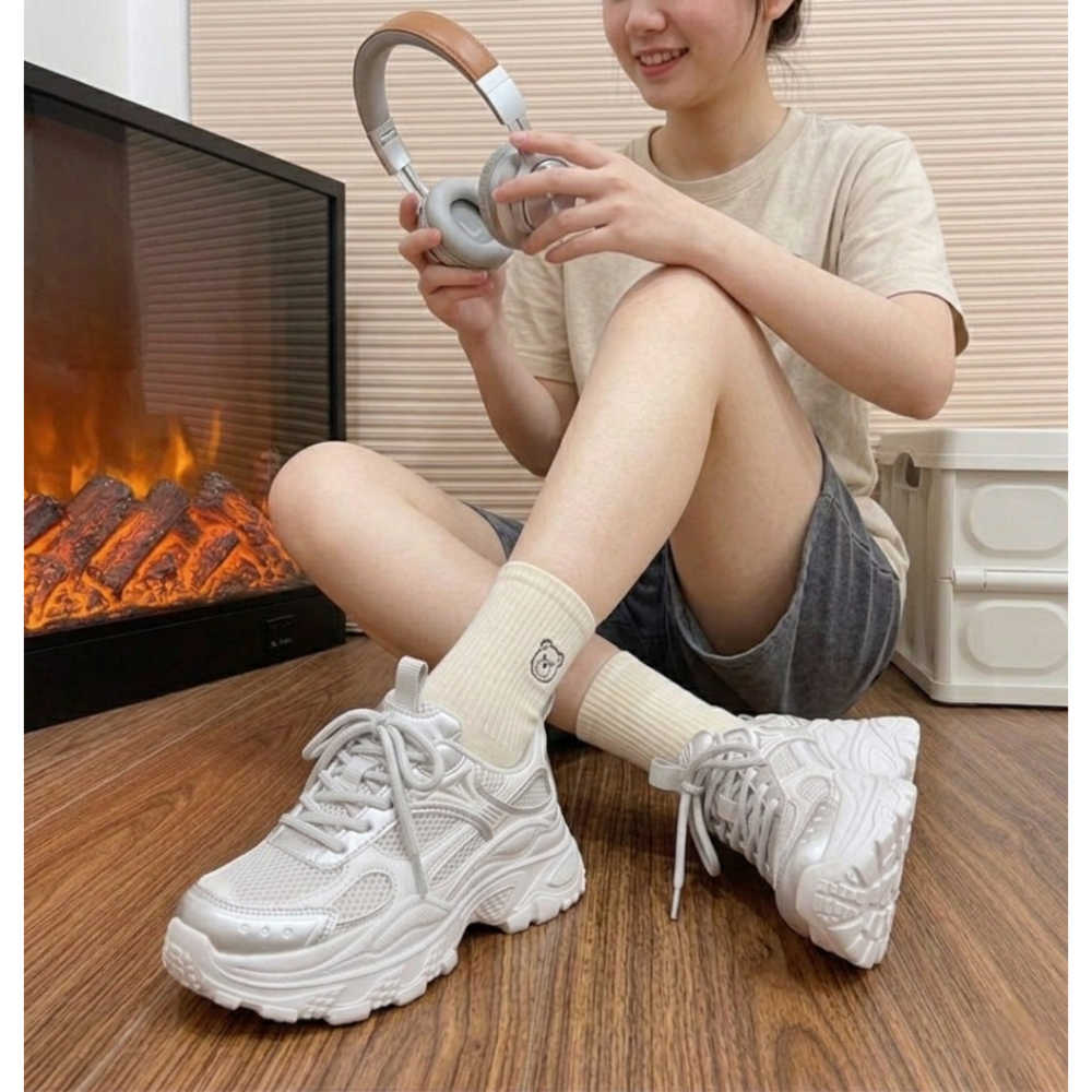 老爹鞋 韓流熱銷 厚底休閒鞋 台灣現貨 小白鞋 厚底鞋 增高鞋 老爹鞋 厚底鬆糕休閒鞋 運動鞋 女鞋 A0001-細節圖2