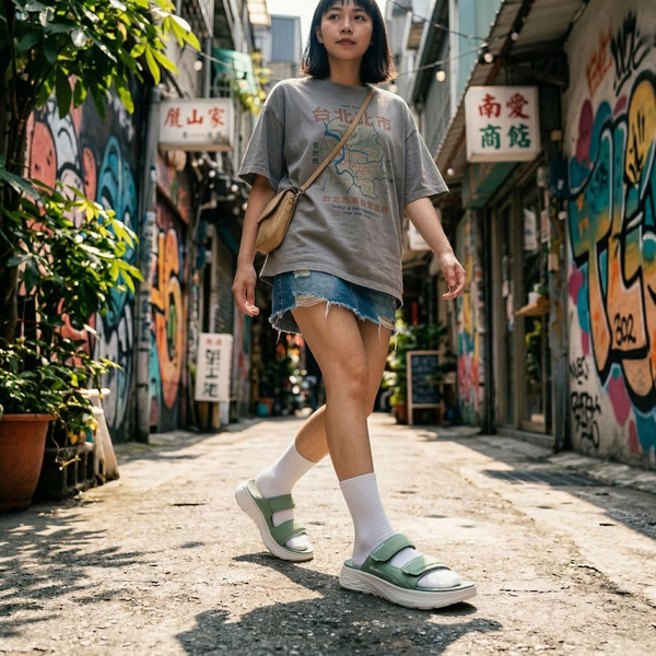​拖鞋 女 外穿 GP 涼拖鞋 厚底 增高 顯瘦 踩屎感 軟底 運動拖鞋 魔鬼氈 防水 防滑 韓版 減震 G5638W-細節圖9