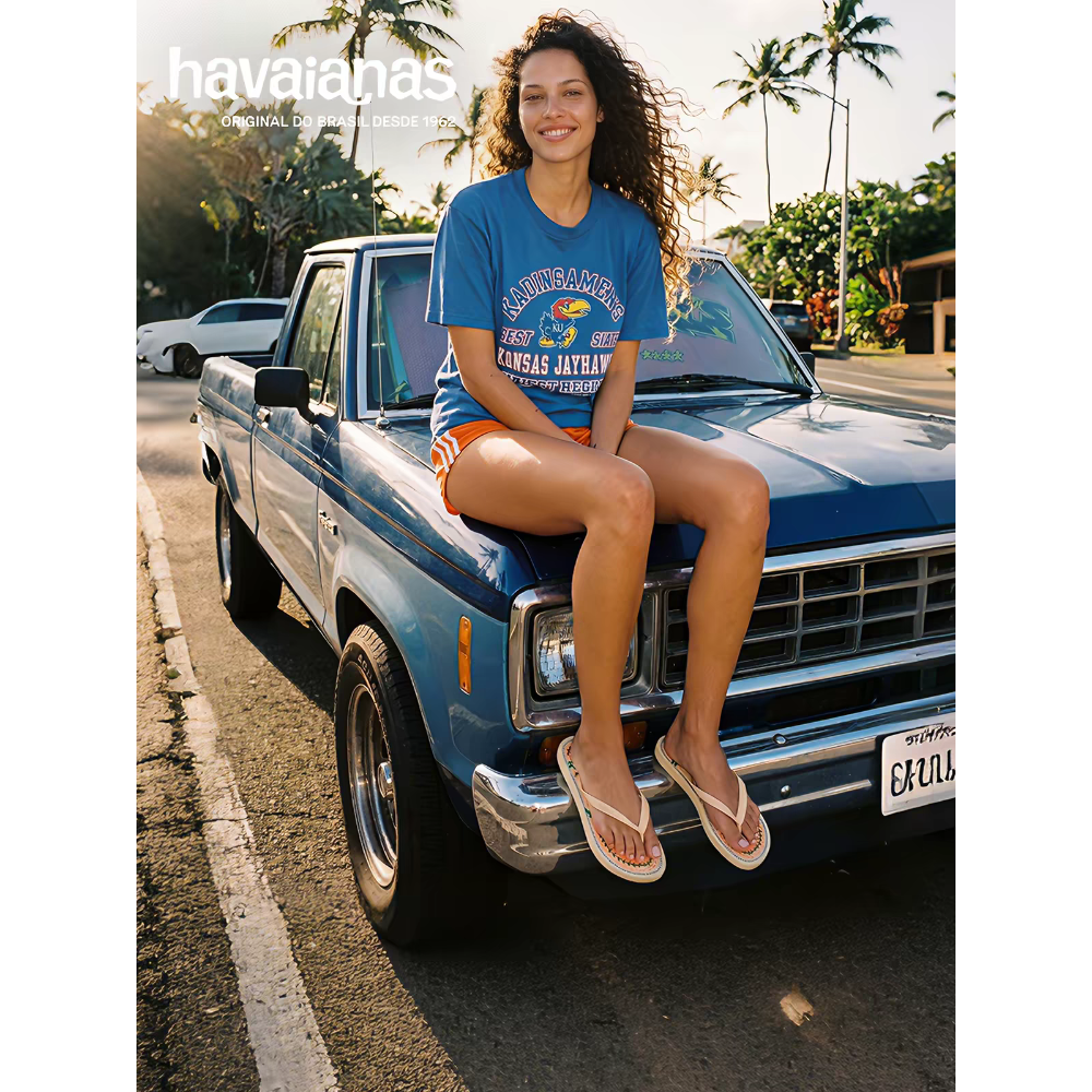Havaianas 哈瓦仕 正版 女款人字拖鞋 印花夾腳拖 平底海灘拖鞋 夏季休閒涼鞋 女鞋 4150162-0027W-細節圖3