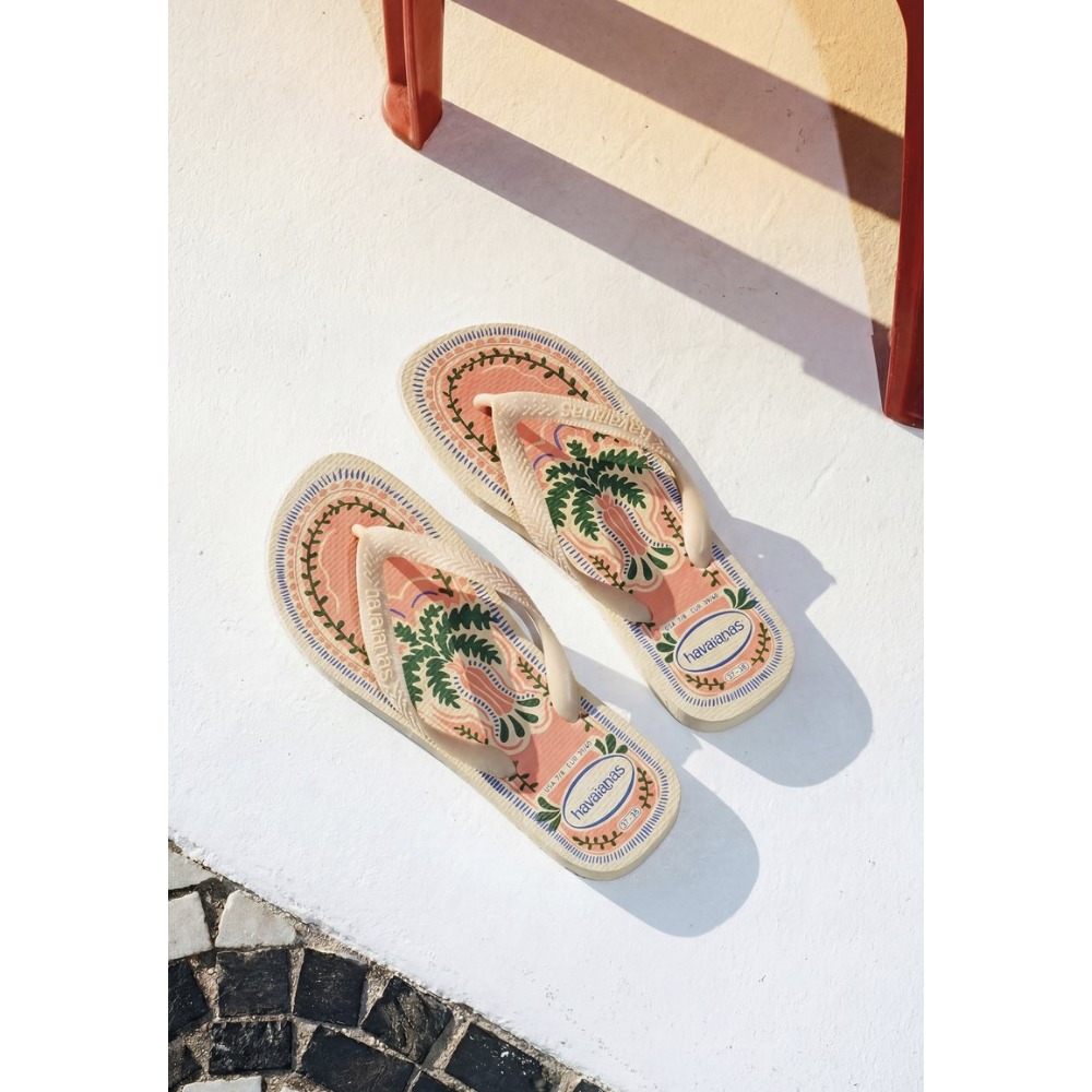 Havaianas 哈瓦仕 正版 女款人字拖鞋 印花夾腳拖 平底海灘拖鞋 夏季休閒涼鞋 女鞋 4150162-0027W-細節圖9