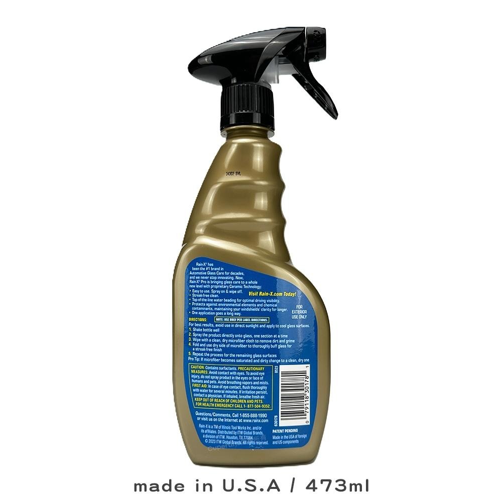 Rain-X 潤克斯 陶瓷玻璃清潔撥水劑 630178 473ml Pro版 陶瓷撥水 Cerami-X 長效防雨 二合-細節圖2
