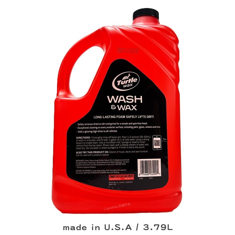 Turtle Wax 龜牌 強效泡沫洗車蠟 53499 3.79L 大容量 清潔上蠟二合一 高泡沫 不傷車漆 預洗液 美-細節圖2