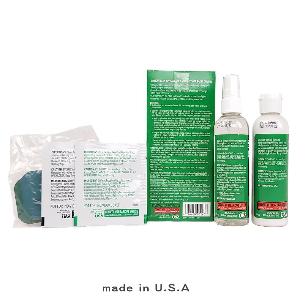 Turtle Wax 龜牌 車燈修復套組｜T240KT｜10.5oz｜無需電動工具｜去黃除霧｜恢復清晰｜庫柏蒂諾-細節圖2