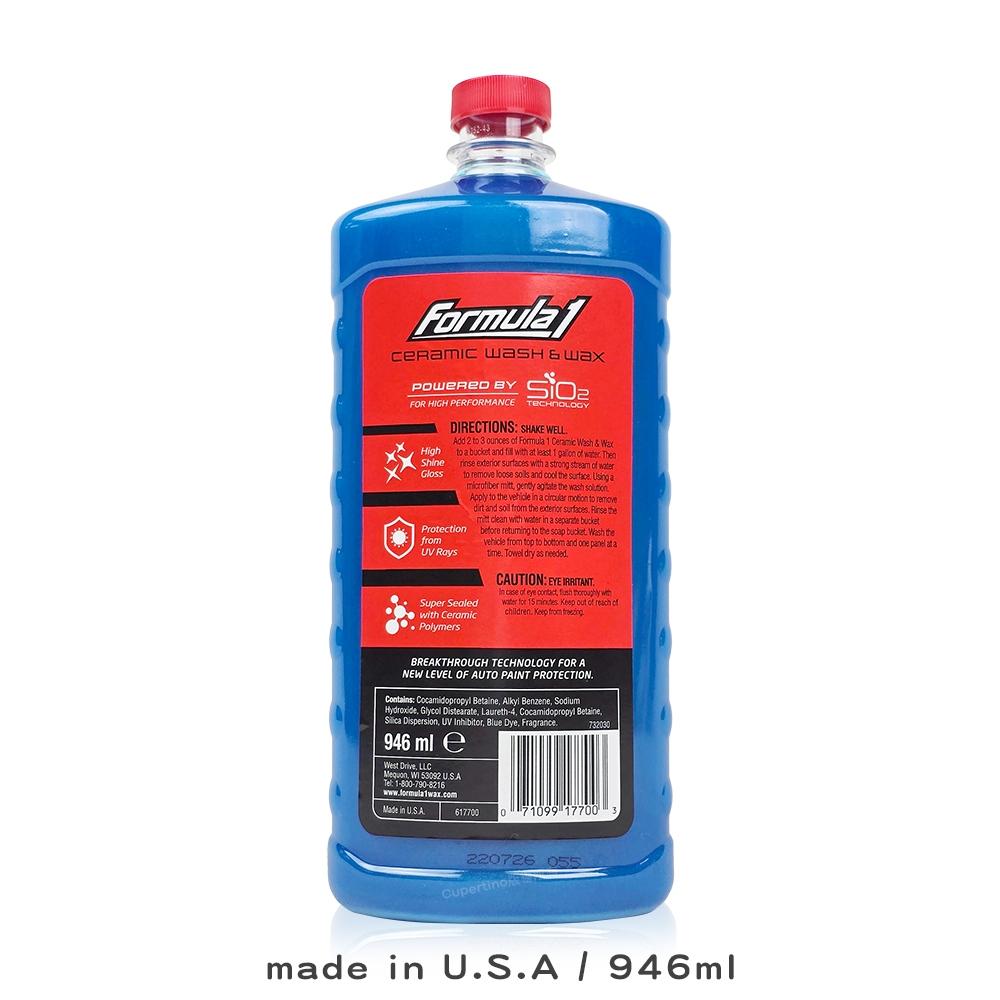 Formula 1 陶瓷洗車精｜F617700｜946ml｜SiO₂深層清潔撥水亮澤｜洗車蠟雙效合一｜庫柏蒂諾-細節圖2