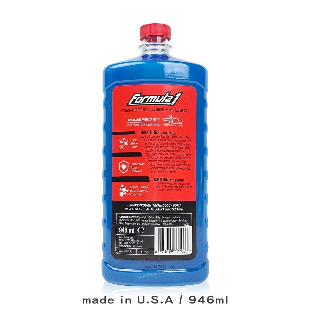 Formula 1 陶瓷增豔洗車精 F617700 946ml SiO2陶瓷技術 深層清潔 撥水亮澤 洗車蠟雙效合一 鏡-細節圖2