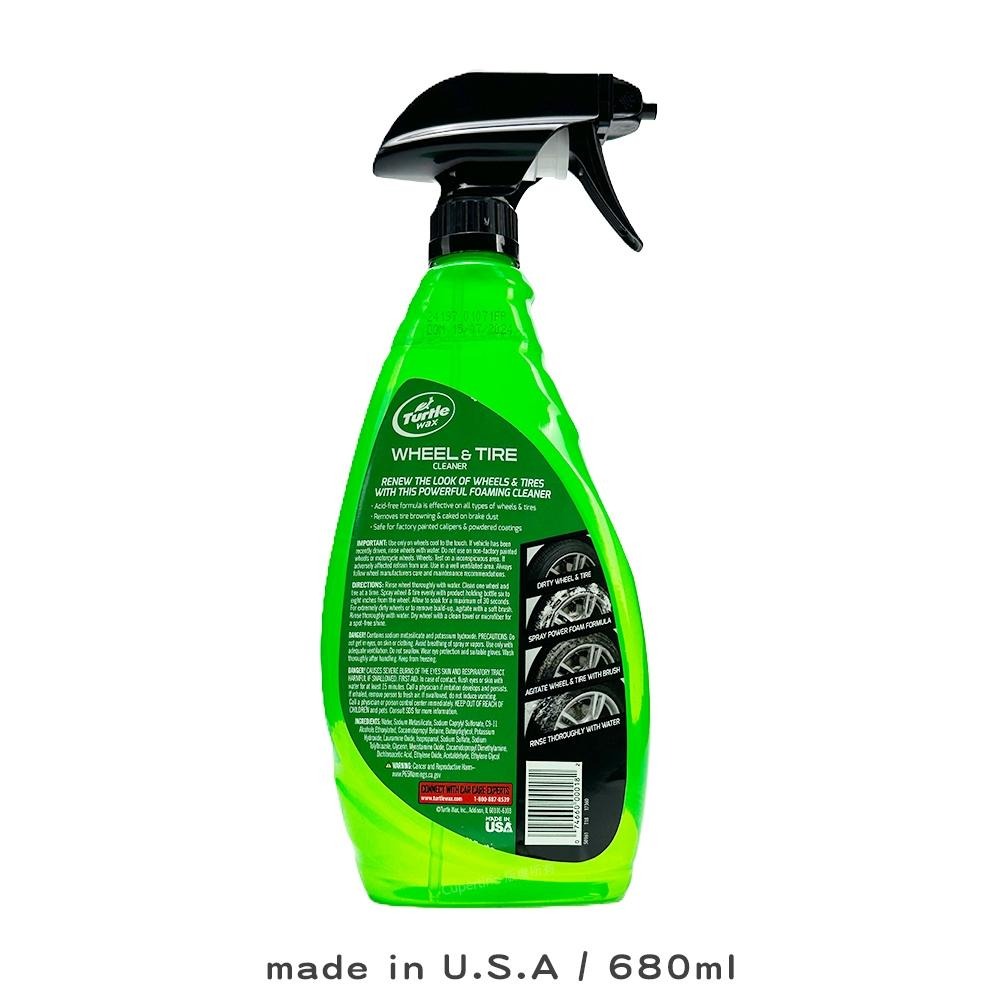 Turtle Wax 龜牌 鋼圈輪胎清潔劑 T18 680ml 高泡沫 非酸性去污 煞車粉塵 鋁圈 輪胎除油 雙效合一-細節圖2