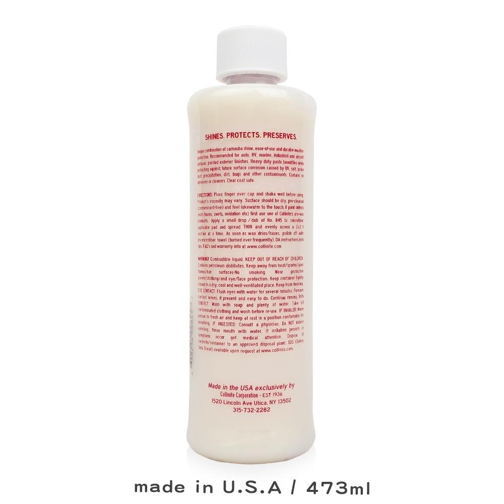 Collinite 柯林 絕緣蠟 845 473ml 巴西棕櫚 聚合物封體 高光澤 長效撥水 抗UV 液態蠟 耐高溫 漆-細節圖2