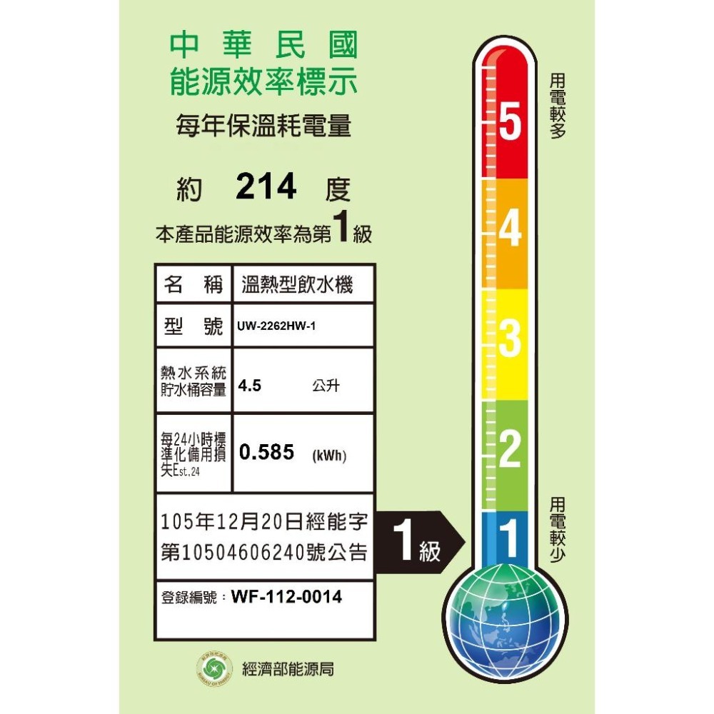 【賀眾牌】UW-2262HW-1廚下型節能冷熱飲水機加熱器+UR-5401JW-1廚下型快拆式逆滲透淨水器 2262-細節圖8