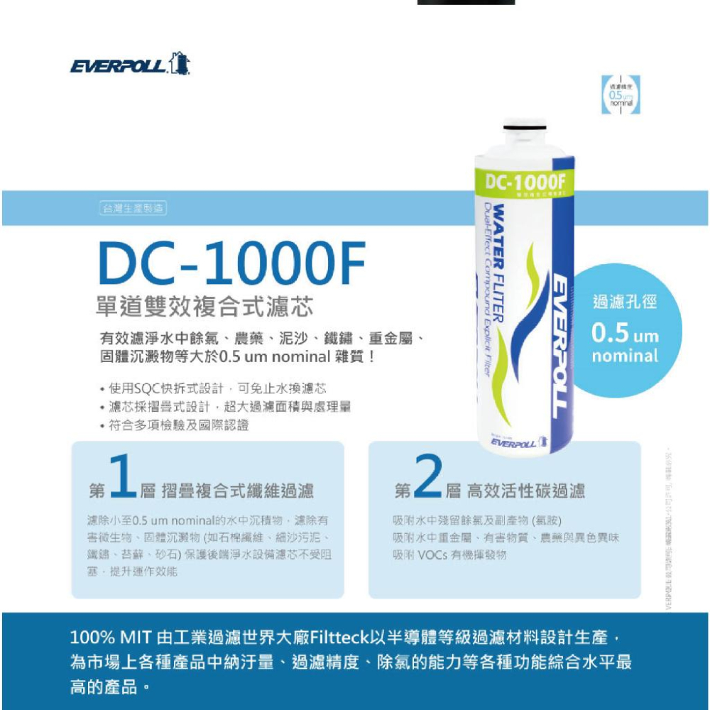 【 EVERPOLL】EVB- 398 智能廚下型三溫UV觸控飲水機+DCP- 3000HA 經典複合淨水器-黑武士-細節圖8