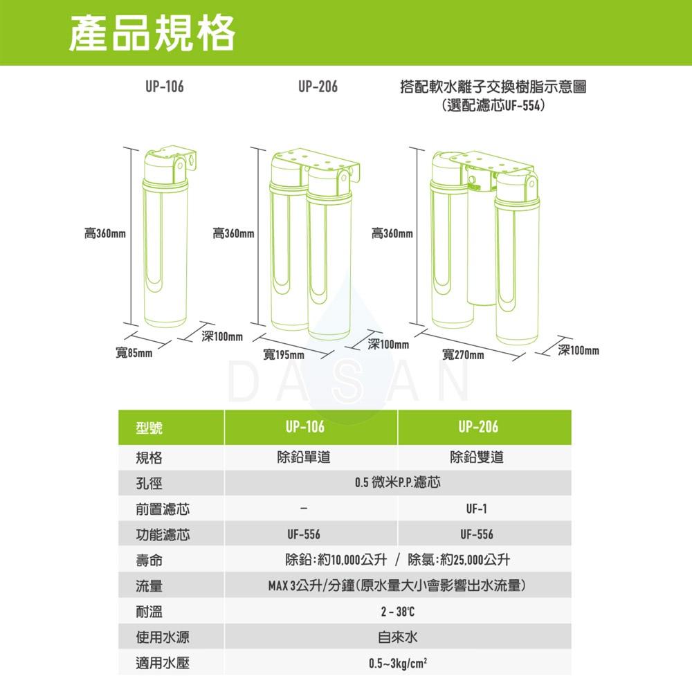 【賀眾牌】UP-106 UP106 106 雙效除鉛淨水器 大山淨水-細節圖6