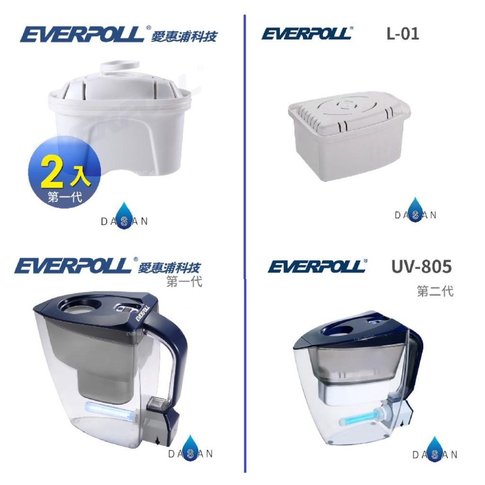 【EVERPOLL】第二代 UV-805 UV805 UV滅菌飲用壺專用濾芯 L-01 (1入) 大山淨水-細節圖5