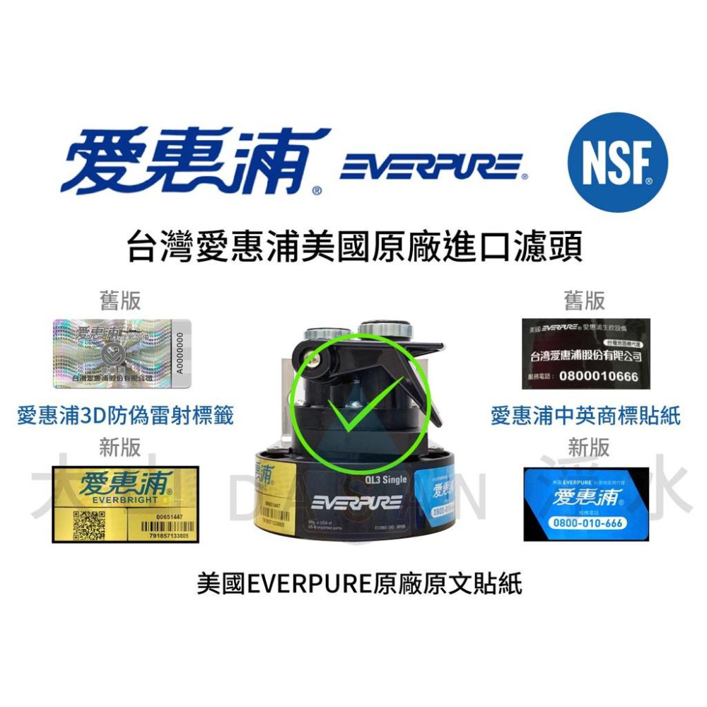 【台灣愛惠浦】EVERPURE 4H2 金色雷射標籤 原廠公司貨 加熱器專用濾芯 濾心 贈禮券 大山淨水-細節圖5