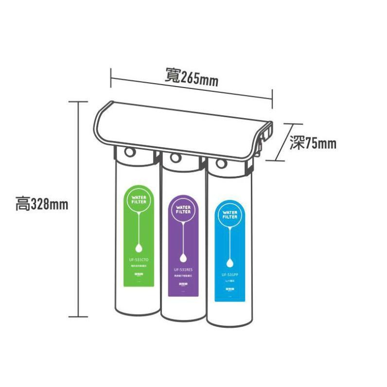 【賀眾牌】UP-310 UP310 310 簡易式DIY淨水器 適用 531 PP RES CTO 濾芯 大山淨水-細節圖2