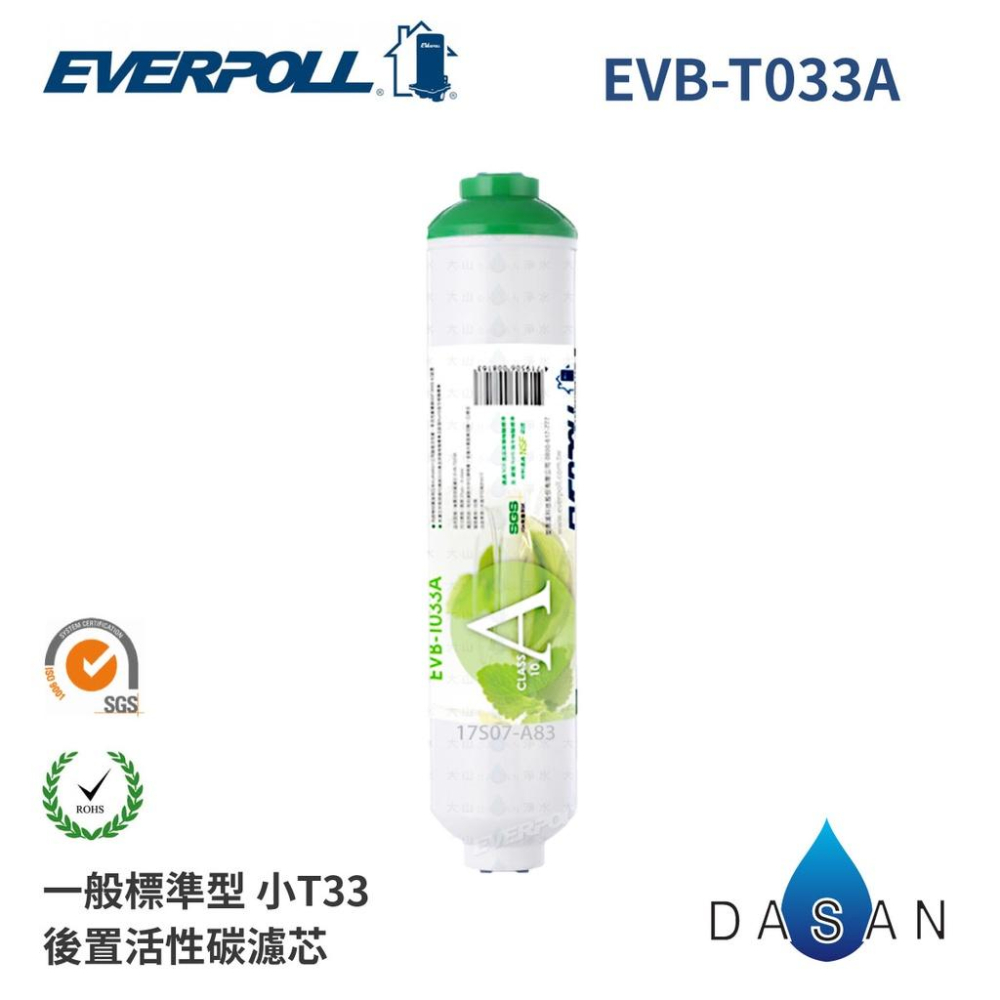 【EVERPOLL】EVB-F105 M100A T033A 5微米 5MPP 樹脂 小T33 後置 濾芯 通規 7入-細節圖4