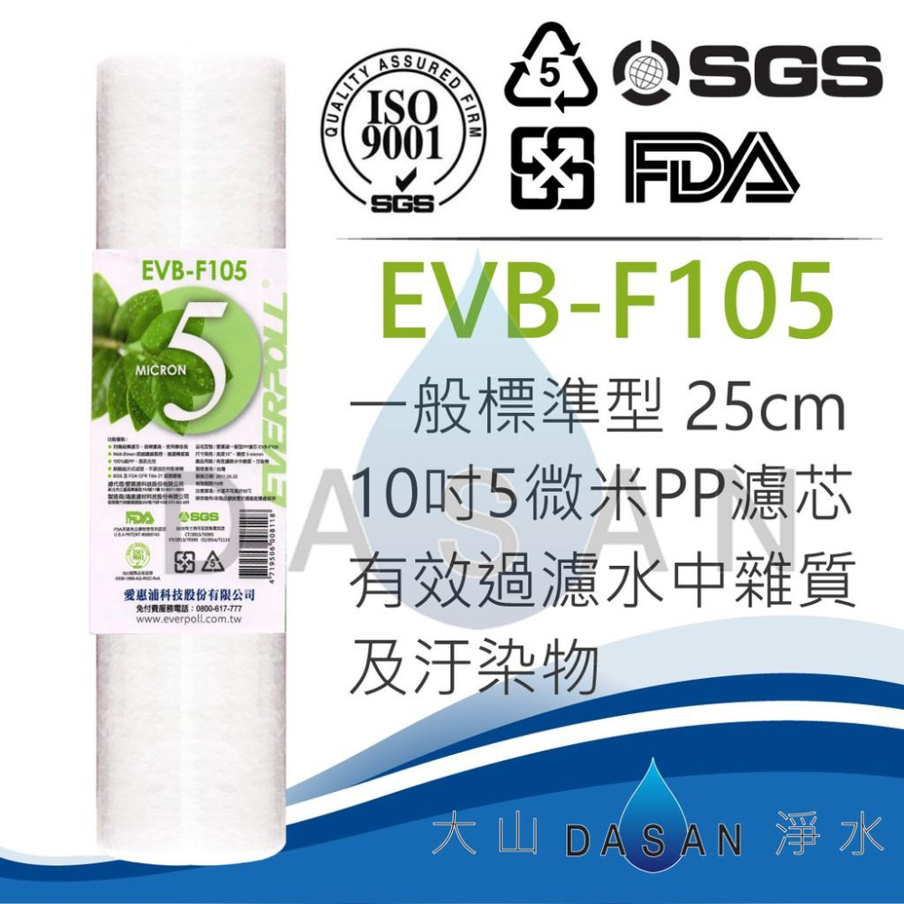 【EVERPOLL】EVB-F105 C100A T033A 5微米PP 5MPP CTO 活性碳 小T33 後置-細節圖2