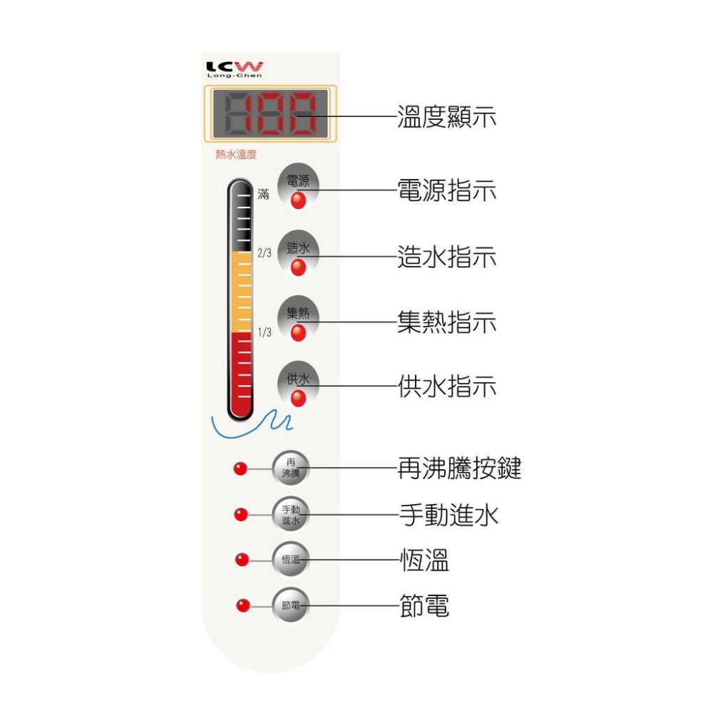 【LCW龍泉】LC-026A LC026A 026A 瞬熱式 數位單熱 桌上型 開水機 可選配 淨水器 大山淨水-細節圖4