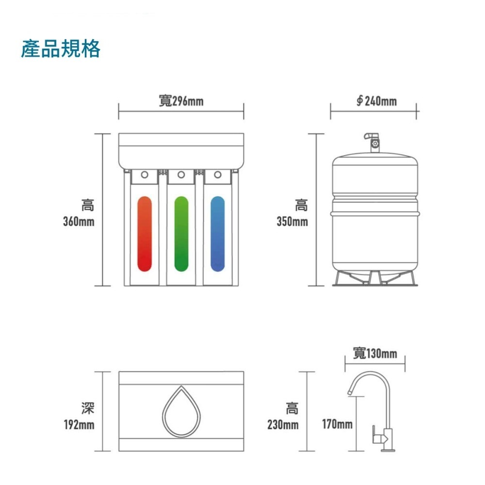 【賀眾牌】UR-5411JW-8 UR-5411 5411  廚下型快拆式 逆滲透 淨水器-細節圖3