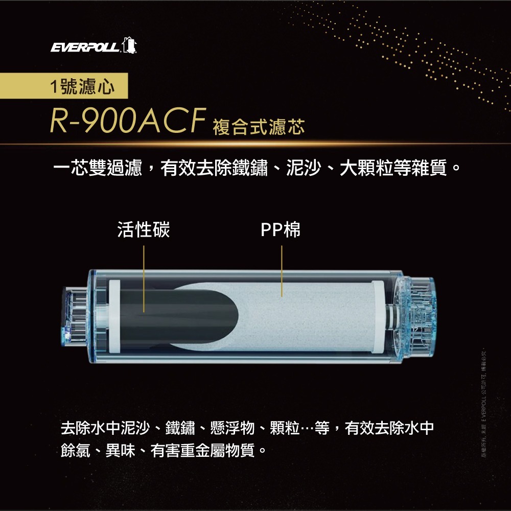 【愛科 EVERPOLL】R-900ACF複合式濾芯 900ACF 900 ACF 濾心 直出機 大山淨水 RO 逆滲透-細節圖3